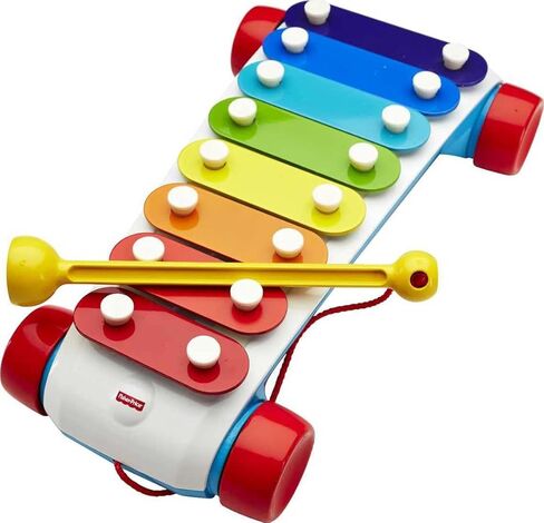 Fisher-Price Toddler Pull Toy, Classic Xylophone Pretend Musical Instrument with Mallet for Preschool Kids Ages 18+ Months in Kuwait