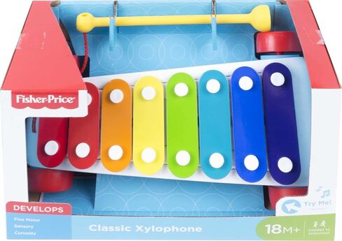 Fisher-Price Toddler Pull Toy, Classic Xylophone Pretend Musical Instrument with Mallet for Preschool Kids Ages 18+ Months in Kuwait