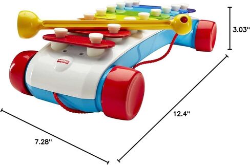 Fisher-Price Toddler Pull Toy, Classic Xylophone Pretend Musical Instrument with Mallet for Preschool Kids Ages 18+ Months in Kuwait