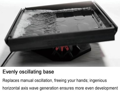 Darkroom Sheet Film Developing Tray Kit with Electric Rocking Base & Secure Fixing Clips, Compatible for Black & White Negative Processing in Kuwait