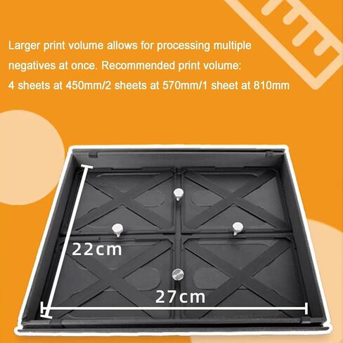 Darkroom Sheet Film Developing Tray Kit with Electric Rocking Base & Secure Fixing Clips, Compatible for Black & White Negative Processing in Kuwait