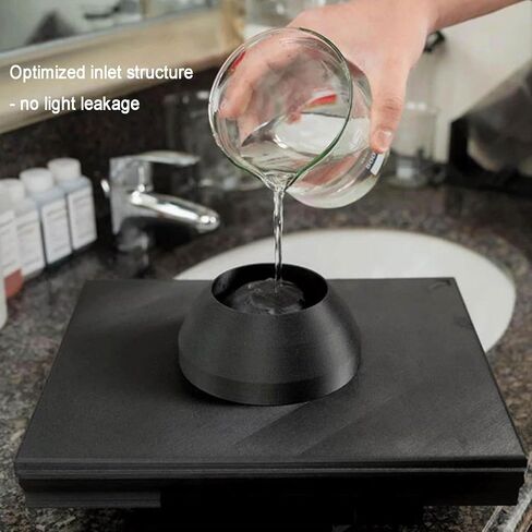 Darkroom Sheet Film Developing Tray Kit with Electric Rocking Base & Secure Fixing Clips, Compatible for Black & White Negative Processing in Kuwait