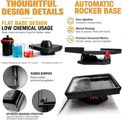 Electric Home Film Developing Kit, Darkroom Film Developing Tray with Automatic Rocking Base and Film Fixing Clip, Fits 45/57/810 Pages, for Photography Enthusiasts, Photographer in Kuwait