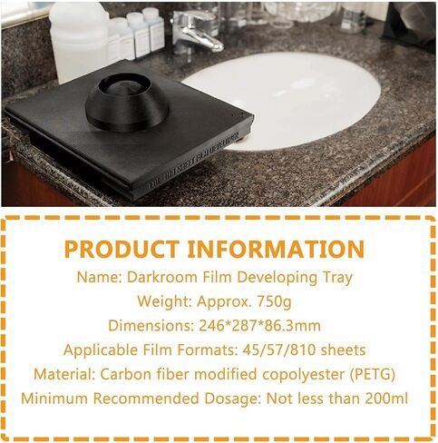 Electric Home Film Developing Kit, Darkroom Film Developing Tray with Automatic Rocking Base and Film Fixing Clip, Fits 45/57/810 Pages, for Photography Enthusiasts, Photographer in Kuwait