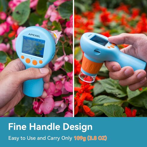 APEXEL 800X Handheld Digital Microscope with 2" IPS Screen, Photo & Video Portable Microscope with Adjustable Lights (Including SD Card & Slides) in Kuwait
