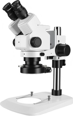 Stereo Microscope,Binocular Microscope，with 56-Bulb LED Ring Light,6X-45X Magnification,WF10X Eyepieces,0.6X-4.5X Zoom Objective in Kuwait