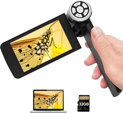 Andonstar AD203S HDMI Digital Microscope with Metal Stand | 4.3 Inch Screen, FHD Video, HDMI Output, Supports Windows Mac PC, USB Coin Microscope, 32GB SD Card, Slides Kit in Kuwait