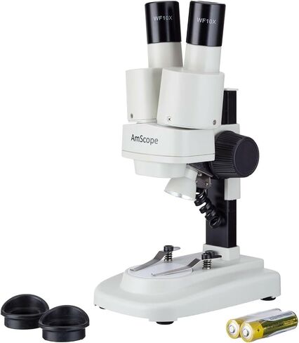 AmScope Kids SE100-LED Portable Binocular Stereo Microscope, WF10x Eyepieces, 20X Magnification, LED Light Source, Battery-Powered in Kuwait