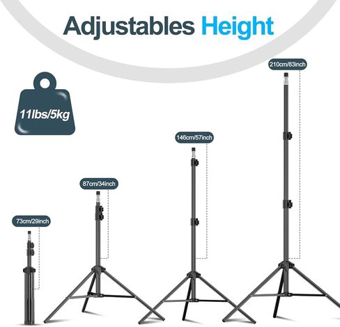 EMART 7 Ft Light Stand for Photography, Speedlight, Flash, Softbox, Strobe | Portable Photo Video Lighting Tripod with Carry Case for Camera, Selfie, Photographic Portrait -1 Pack in Kuwait