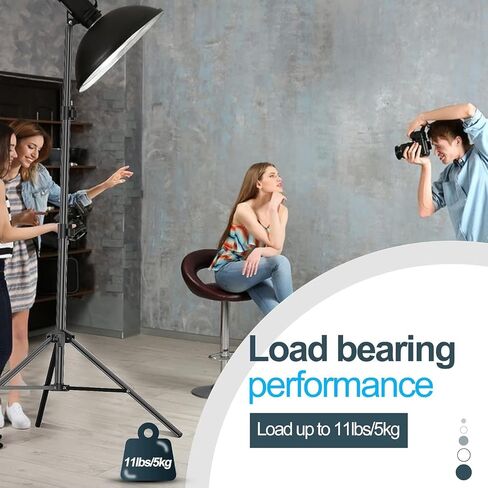 EMART 7 Ft Light Stand for Photography, Speedlight, Flash, Softbox, Strobe | Portable Photo Video Lighting Tripod with Carry Case for Camera, Selfie, Photographic Portrait -1 Pack in Kuwait