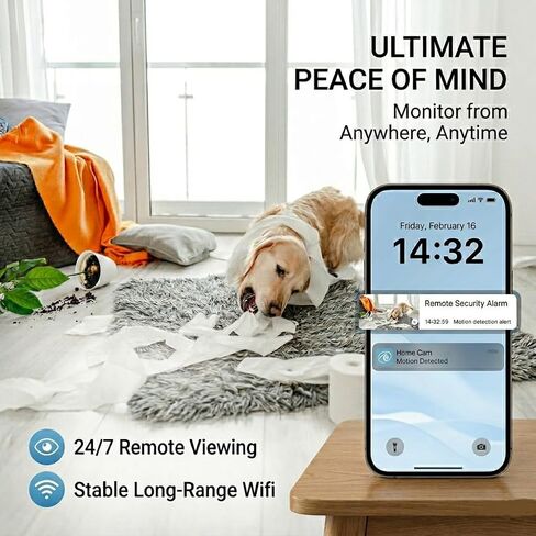 Shibet Hidden Camera, Mini Nanny Cam Wireless with Free Cloud, 2K HD Security Camera WiFi/Offline Recording, Motion Detection & Night Vision for Pet/Baby Monitor with Magnetic Mount in Kuwait