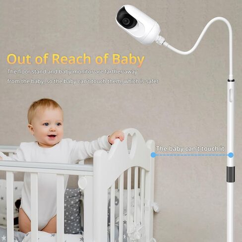 Enhanced Baby Monitor Floor Stand for Momcozy,Tapo,Kasa Camera | Telescopic Height, Gooseneck 360° Swivel, 1/4" Threaded Hole for Momcozy BM01/BM03/BM04, Tapo C210/C201/C200, Kasa EC70/EC71 in Kuwait