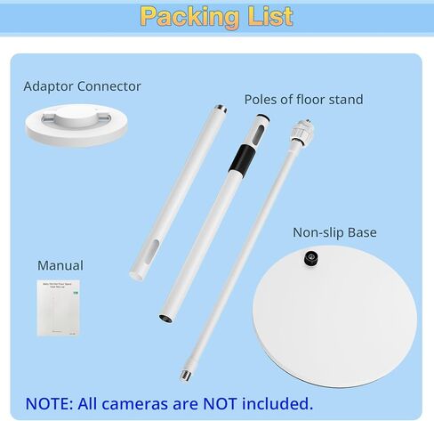 Enhanced Baby Monitor Floor Stand for Momcozy,Tapo,Kasa Camera | Telescopic Height, Gooseneck 360° Swivel, 1/4" Threaded Hole for Momcozy BM01/BM03/BM04, Tapo C210/C201/C200, Kasa EC70/EC71 in Kuwait