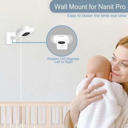 Travel Flex Stand for Nanit Pro Baby Monitor (Support Wall Mount) | With 10FT Charging Cable Adapter,Prevent Falling Off-Temp&Hum Tracking-Adjustable Angle,Portable Camera Stand for Travel Crib in Kuwait