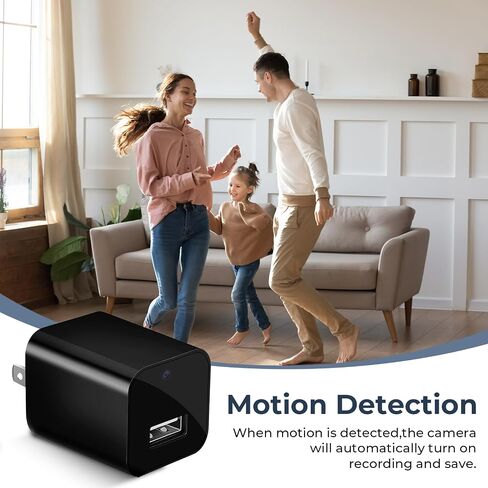 PATTERSON 1080P Camera USB Charger - Mini WiFi Camera with Motion Detection, Night Vision, App Connectivity for Home Monitoring in Kuwait