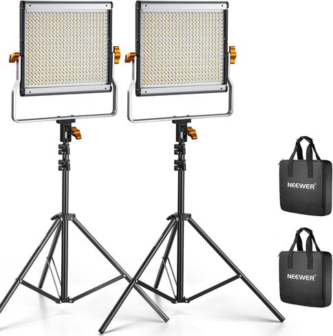 Neewer Professional Metal Bi-Color LED Video Light for Studio, YouTube, Product Photography, Video Shooting, Durable Metal Frame, Dimmable 660 Beads, with U Bracket and Barndoor, 3200-5600K, CRI 96+ in Kuwait