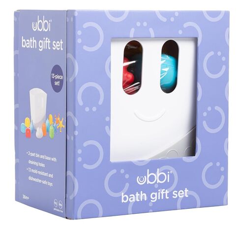 Ubbi Freestanding Bath Toy Organizer Bath Caddy with Removable Drying Rack Bin and Scoop for Toddlers and Baby, Gray in Kuwait