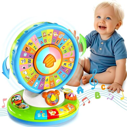 Duchong Learning Toy for Kids 1 2 3 Year Old Boys Girls, Spin and Sing Alphabet Zoo with Sounds, Interactive Educational Toys for Toddler 2-3, First Christmas 1st Birthday Gifts Toy in Kuwait