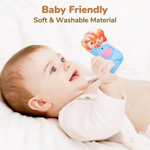 JoyCat Baby Toys 6-12 Months, Mystery Soft Box 10 Sensory Objects, Rattle | 10 sensory objects in a mystery box encourage baby exploration with rattles, crinkles and mirror play for early learning. in Kuwait