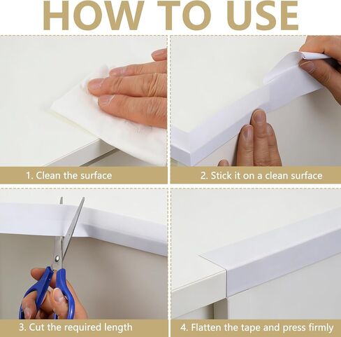 2 Rolls Window Sill Protector Strip,Corner Protector Baby,21ft x 1.5" Self Adhesive Edge Protector Strip for Glass Table/Desk/Window Sill/Cabinet Door,Sharp Edge Wrap Cover Tape in Kuwait