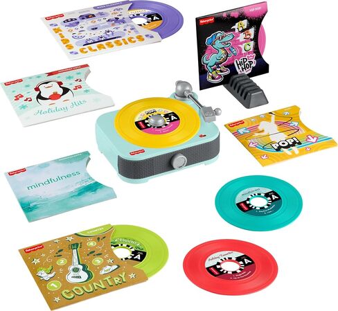 Fisher-Price Deluxe Rockin’ Record Player Set | Pretend Turntable, 6 Albums, Musical Toy For Preschool Play, Kids Ages 3+ Years (Amazon Exclusive) in Kuwait