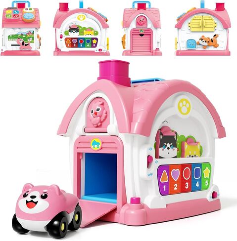 Montessori Toys for Baby Girl, Birthday Xmas Gifts for 1 Year Old Girl | Musical Learning House with Lights & Sounds, Musical Toys for Toddler Girls 18 Months Up, Ideal First 1St Birthday Gifts in Kuwait