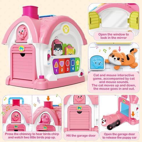 Montessori Toys for Baby Girl, Birthday Xmas Gifts for 1 Year Old Girl | Musical Learning House with Lights & Sounds, Musical Toys for Toddler Girls 18 Months Up, Ideal First 1St Birthday Gifts in Kuwait