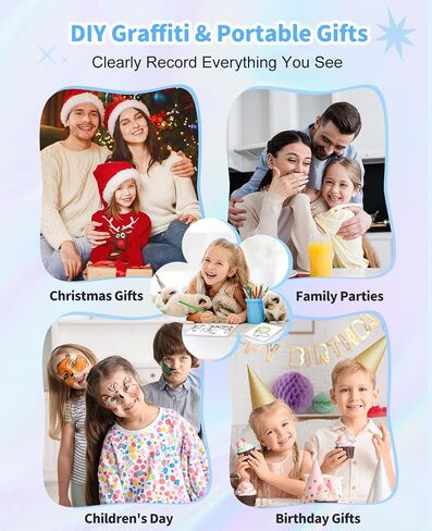 Kids Camera Instant Print, 1080P Dual-Lens Digital Camera for Kids, Black | Selfie Video, Girls Boys Christmas Birthday Gifts, Portable Toddler for 4-12 Years Old, with 32GB Card in Kuwait