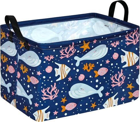 Storage Basket Home Shelf Basket Kids Organizer Box Clothes Laundry Hamper Nursery Bin Gift Laundry Basket with Handles Pink Bowknot Pattern for Home in Kuwait