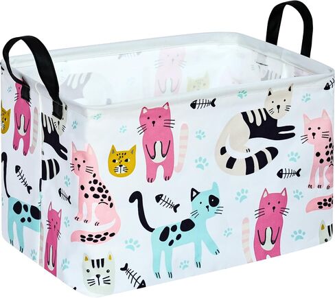 Storage Basket Home Shelf Basket Kids Organizer Box Clothes Laundry Hamper Nursery Bin Gift Laundry Basket with Handles Pink Bowknot Pattern for Home in Kuwait