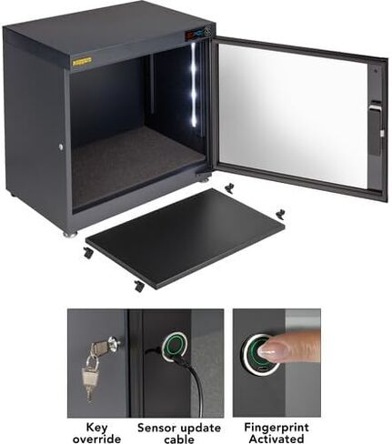 Ruggard EDC-FP80L Electronic Dry Cabinet with Fingerprint Lock (Black, 80L) in Kuwait