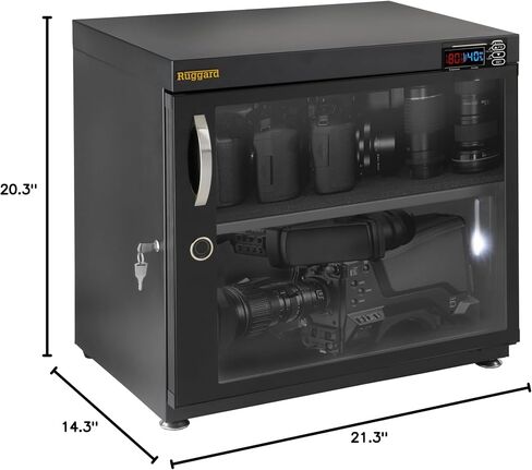 Ruggard EDC-FP80L Electronic Dry Cabinet with Fingerprint Lock (Black, 80L) in Kuwait