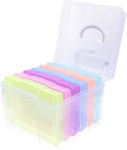 Housoutil Photo Storage Box 4x6 Inches Plastic Organizer Large Capacity Photo Boxes Storage in Kuwait