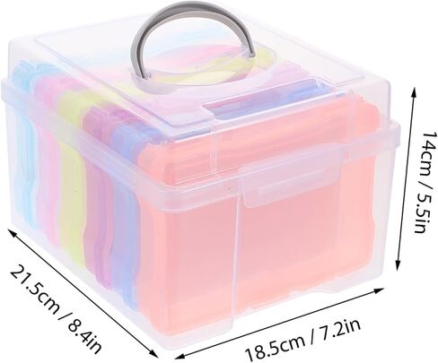 Housoutil Photo Storage Box 4x6 Inches Plastic Organizer Large Capacity Photo Boxes Storage in Kuwait