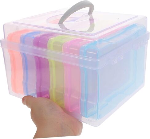 Housoutil Photo Storage Box 4x6 Inches Plastic Organizer Large Capacity Photo Boxes Storage in Kuwait