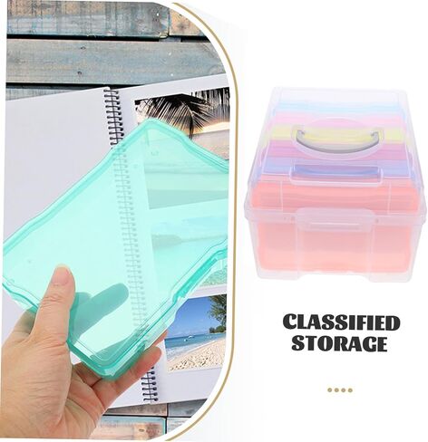 Housoutil Photo Storage Box 4x6 Inches Plastic Organizer Large Capacity Photo Boxes Storage in Kuwait