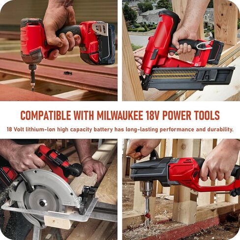 9.0Ah 18V Battery Compatible for Milwaukee WK1890 Mk-18 Tools, Compatible with 48-11-1840, 48-11-1828, 48-11-1820, 48-11-1815, 48-11-1850, 48-11-1890, 2646-22CT Cordless Power Tools in Kuwait