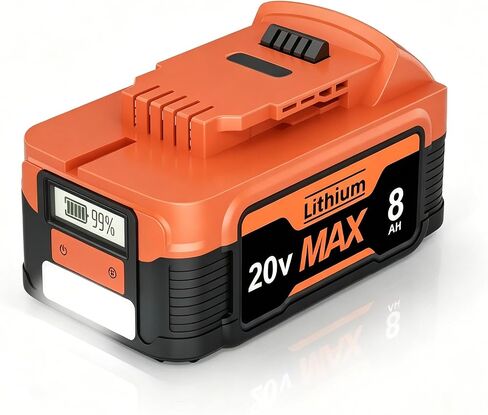 2 Packs 8.0Ah Replacement Lithium Battery for Dewalt 20V Battery with LCD Display,Support PD bidirectional OutPut 65W Compatible with Dewalt DCB200 DCB201 DCB203 DCB204 DCB205 Cordless Power Tools | 65W PD Type-C Bidirectional Charging USB Port,Compatible in Saudi Arabia