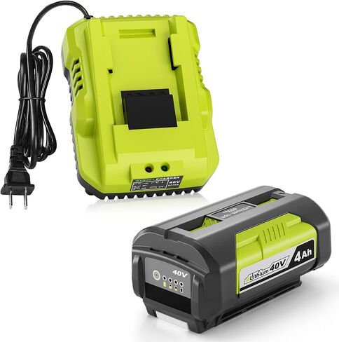 4.0Ah Battery and Charger,Replacement for Ryobi 40V Battery and Charger | Fast Charging 40V 4.0Ah Battery and Charger Kit,Replacement for Ryobi 40V Batteries Compatible with Ryobi 40Volt Power Tools in Kuwait