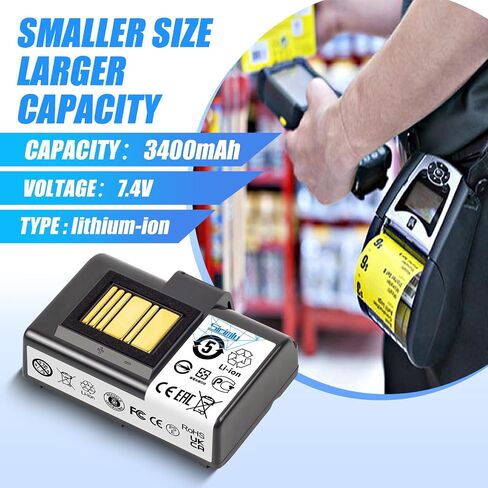 Sicimly 10Pack 3400mAh Replacement Batteries for Zebra Printer ZQ520 ZQ620 ZQ521 QLN320 QLN220 QLn220HC ZR628 ZR638 ZR658 ZR668 ZQ610 ZQ500 ZQ510 QLn320HC 25.16Wh. in Kuwait