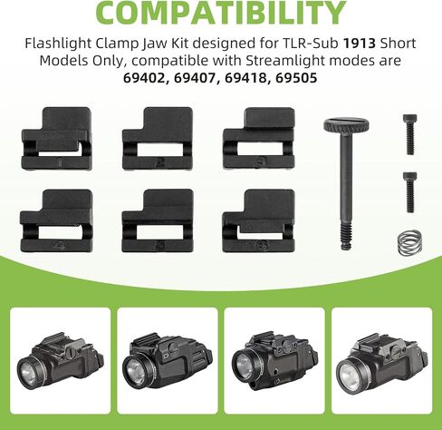 TLR 69322 Clamp Jaw Kit for Streamlight Flashlight TLR7 Sub 1913 Short Rail | Flashlight Clamp Assembly for TLR-7, TLR-8 Sub, Fits Models 69402, 69407, 69418, 69505 in Kuwait
