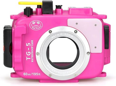 Sea frogs Underwater Camera Housing Compatible with Olympus TG-5 IPX8 | 60m/196ft Maximum Diving Depth Waterproof Camera Case for Diving, Surfing, Black in Kuwait