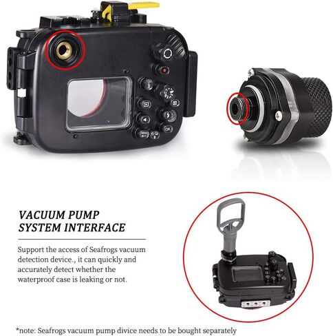 Sea frogs Underwater Camera Housing Compatible with Olympus TG-5 IPX8 | 60m/196ft Maximum Diving Depth Waterproof Camera Case for Diving, Surfing, Black in Kuwait