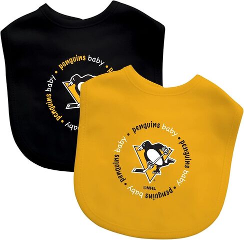 Baby Fanatic Officially Licensed Unisex Baby Bibs 2 Pack - NHL Pittsburgh Penguins Baby Apparel Set in Kuwait