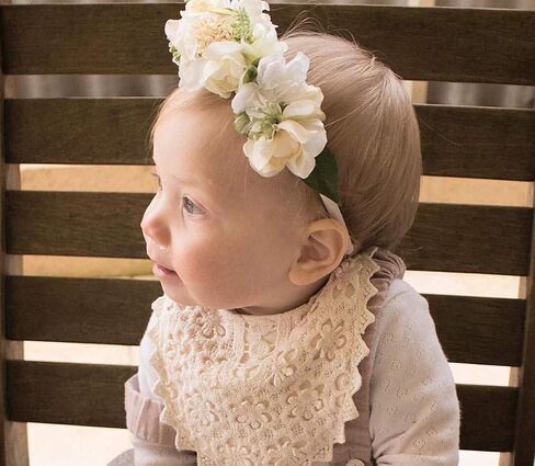 Baby Bib For Girls,Soft Lace Baby Drool Bib 0-12 months 2 Pack in Kuwait