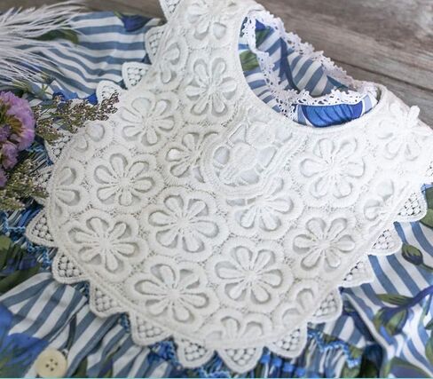 Baby Bib For Girls,Soft Lace Baby Drool Bib 0-12 months 2 Pack in Kuwait