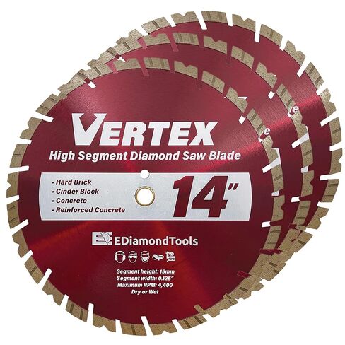 9" General Purpose Diamond Saw Blade for Concrete 7/8"-5/8" Arbor | Premium general purpose, concrete cutting, 15mm extra tall segment height, 2-1/4" depth in Saudi Arabia