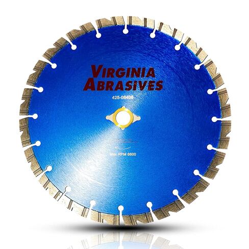 Virginia Abrasives Diamond King 14" Multi-Purpose Blade – Wet/Dry – Concrete/Asphalt, Used with high Speed and Walk Behind saws – 14" x .125" x 1"/20mm - 10mm Segments in Kuwait