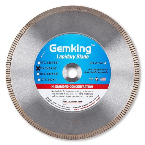 Gemking Lapidary Saw Diamond Blade, 10-inch, Ultra-Thin Notched Rim for Gemstones, Agate, Geodes (10" X .040 X 5/8" Arbor) in Saudi Arabia
