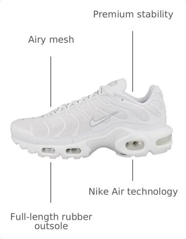 Nike Air Max Plus Womens Running Shoes, White/White-Pure Platinum, 6.5 M US in Kuwait